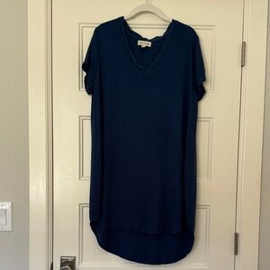 cloth & stone Cobalt/Navy V-Neck Midi Tunic Dress. Incredibly soft and comfy!